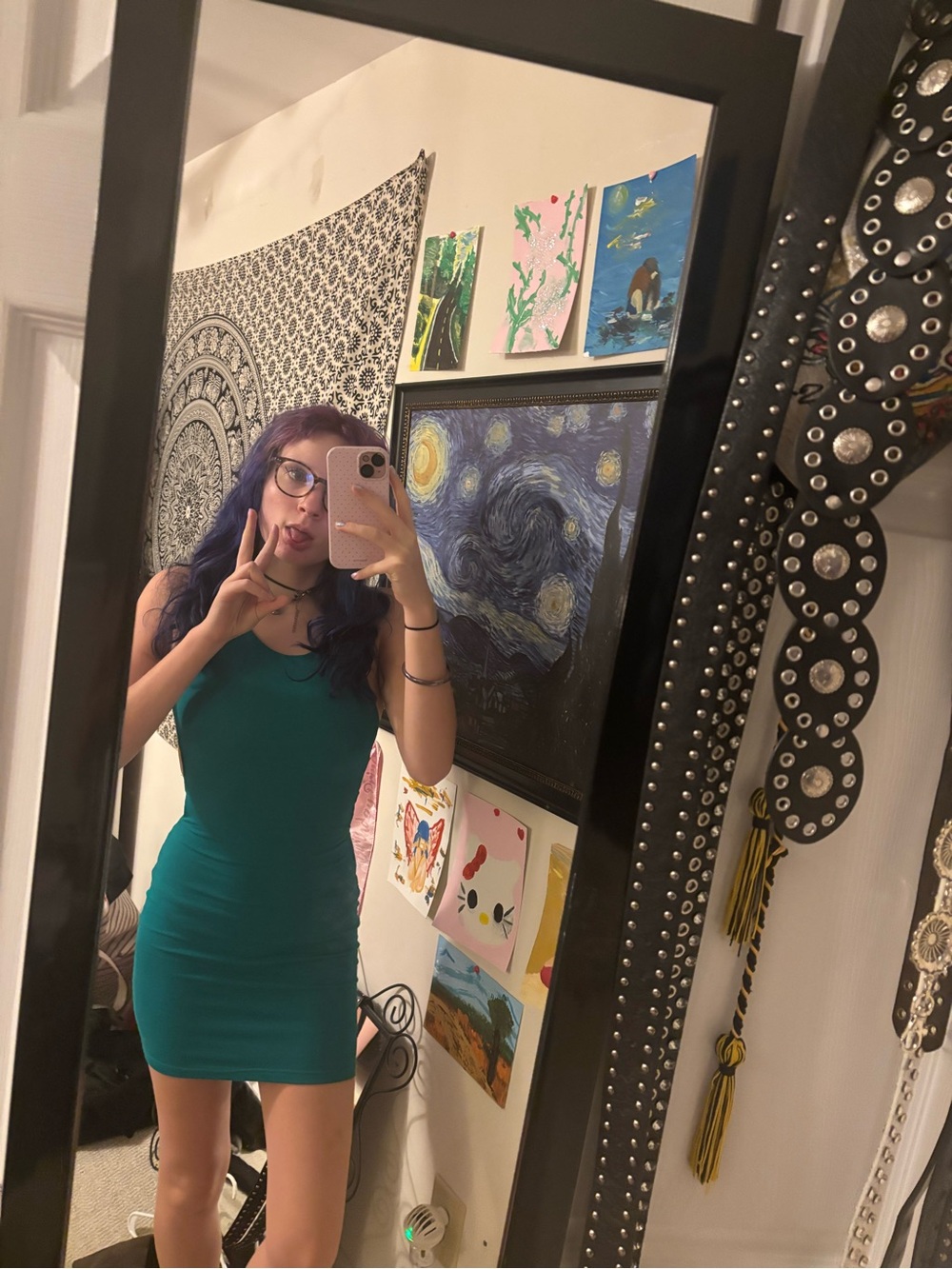 by the way. Teal Sleeveless Bodycon Mini Dress